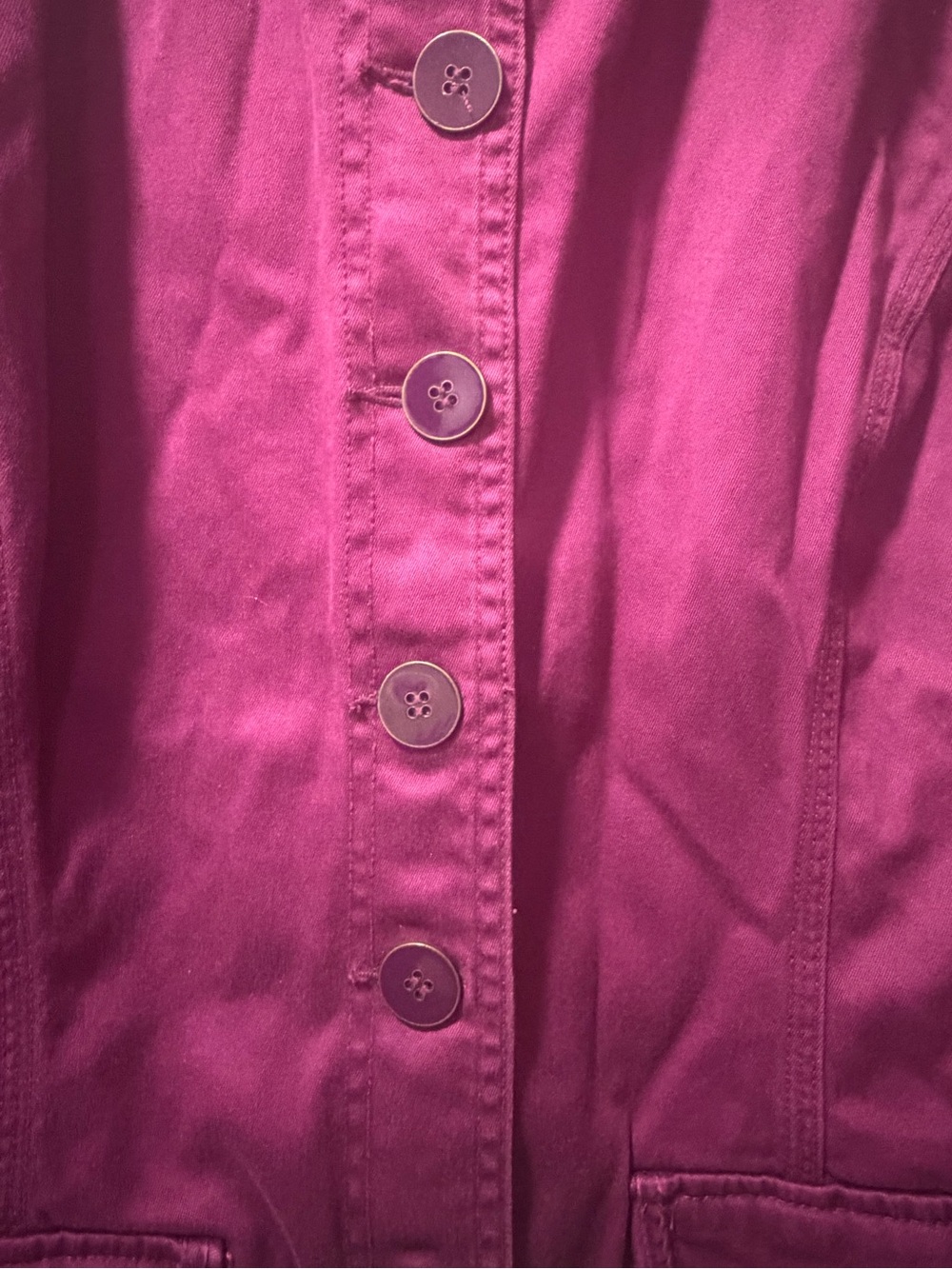 Charter Club Plum Button-Front Utility Jacket - Size XL - Picture 3 of 4